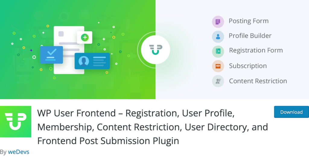 Esta é uma captura de tela do plug-in WP User Frontend.