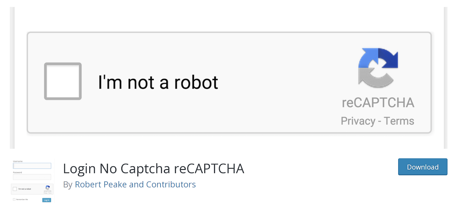 Masuk Tidak ada halaman plugin Captcha reCAPTCHA g