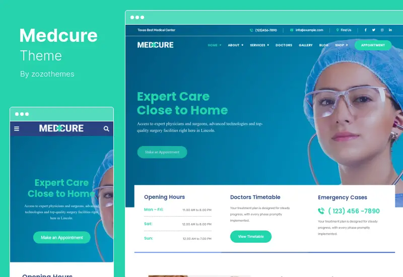 Tema Medcure - Tema WordPress de Saúde e Cuidados Médicos