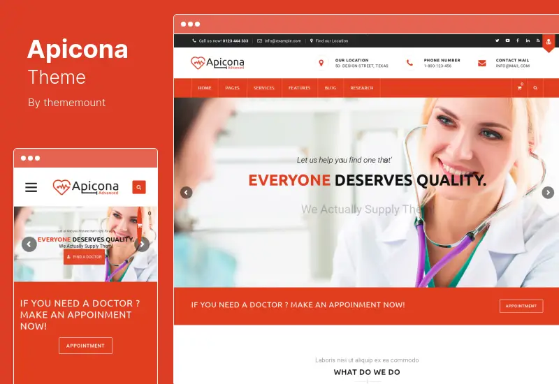 Tema Apicona - Tema WordPress pentru sănătate și medical