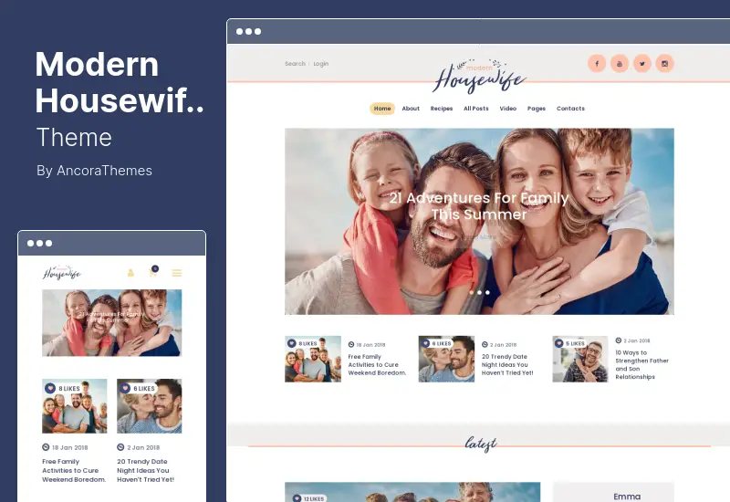 Modern Housewife Theme - Tema WordPress blog pentru femei și familie