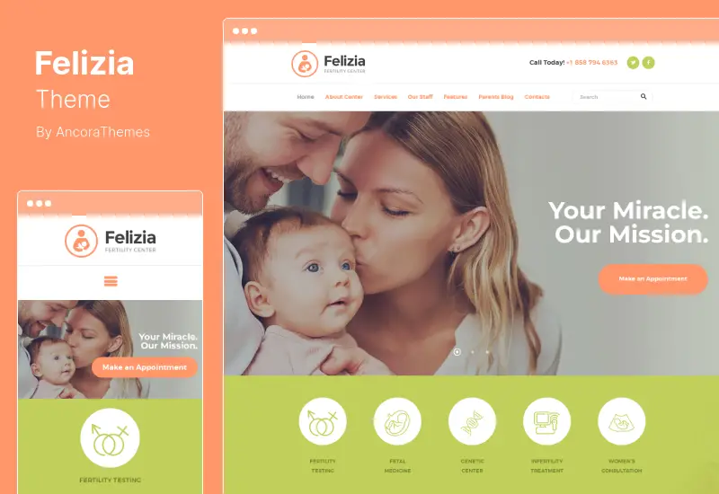 Tema Felizia - Centro de Fertilidade e Tema Médico WordPress