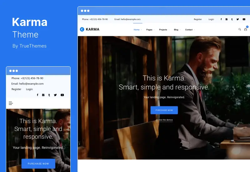 Motyw Karma — motyw Business Landing Page Elementor WordPress