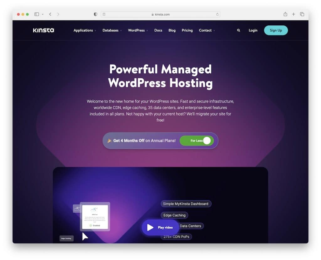 Kinsta monatliche Webhosting-Pläne