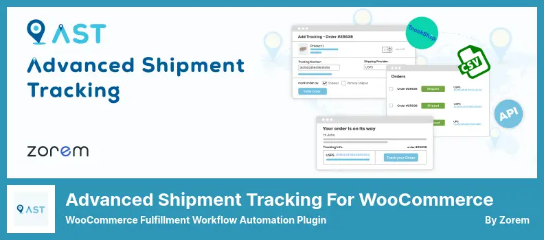 Seguimiento avanzado de envíos para el complemento WooCommerce - Complemento de automatización del flujo de trabajo de cumplimiento de WooCommerce