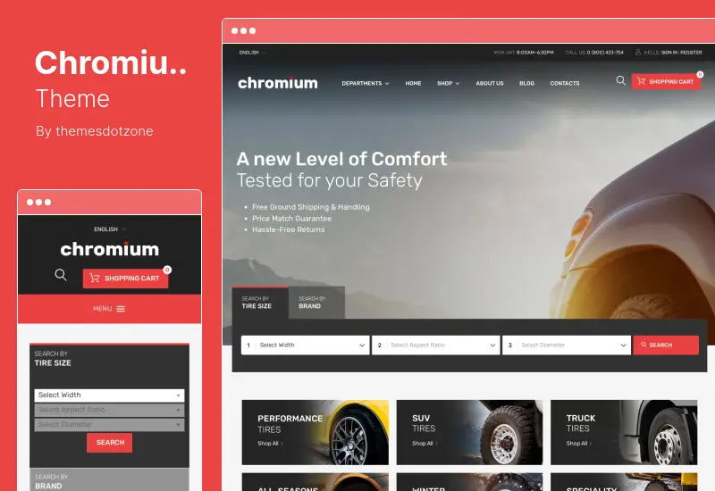 Motyw Chromium — sklep z częściami samochodowymi Motyw WordPress Elementor