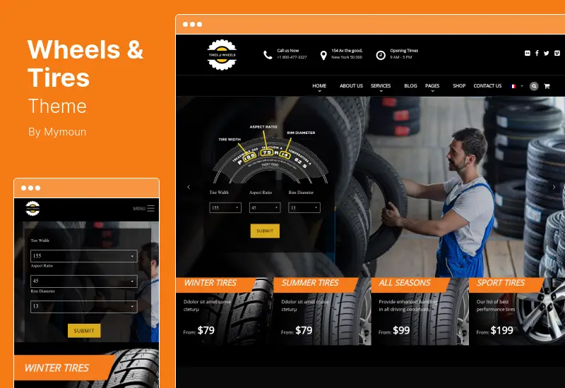 Wheels & Tires Theme - тема WordPress для колес и шин
