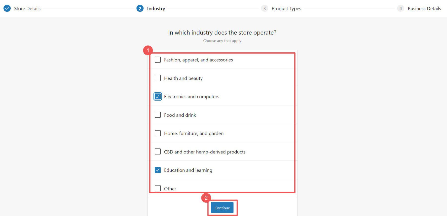 Flusso di onboarding di Woo - Passaggi 5-6