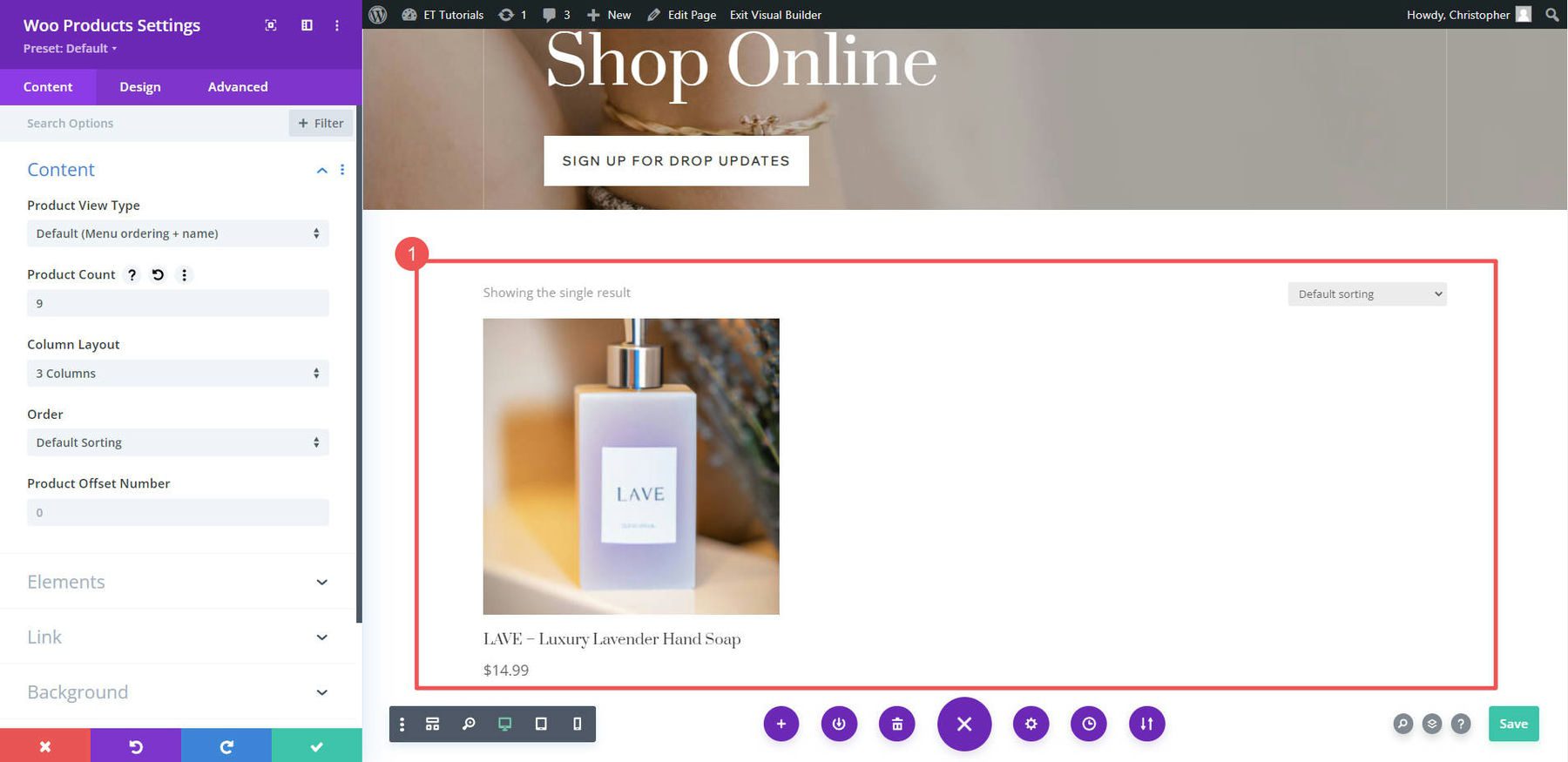 Divi を使用して製品からページへ - ステップ 5