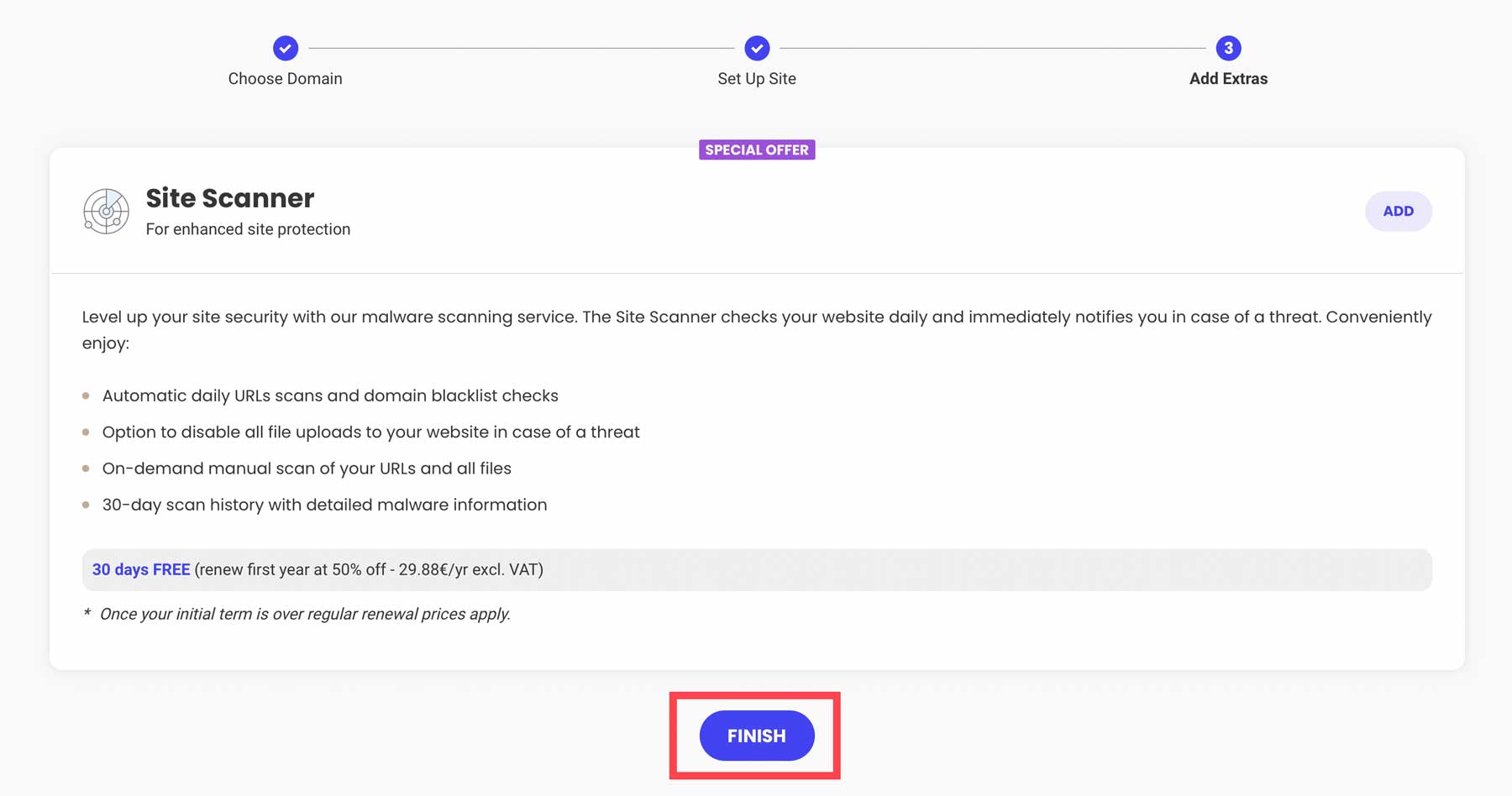 terminer la configuration