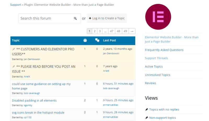 elementor-support-forum
