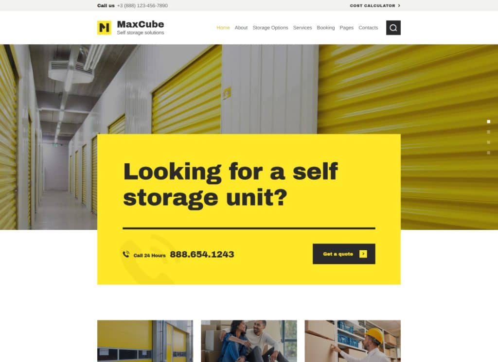 Max Cube | Thème WordPress pour entreprise de déménagement et de stockage en libre-service