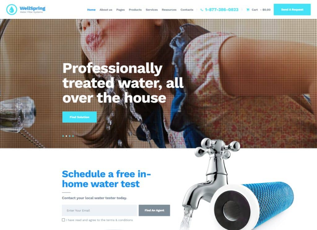 เวลล์สปริง | ธีม WordPress ของ Aqua Filters & Drinking Water Delivery