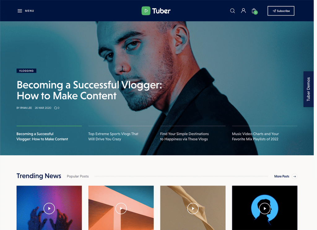 Tubero | Tema WordPress per blog video e podcast