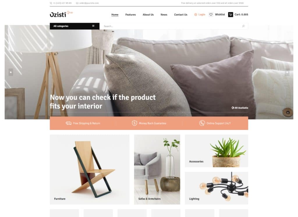 Ozisti – Multi-Concept-WooCommerce-WordPress-Theme, Augmented-Reality-Store bereit