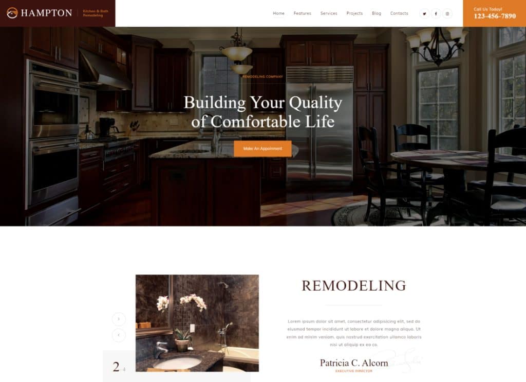 Hampton - Tema WordPress Desain Rumah dan Renovasi