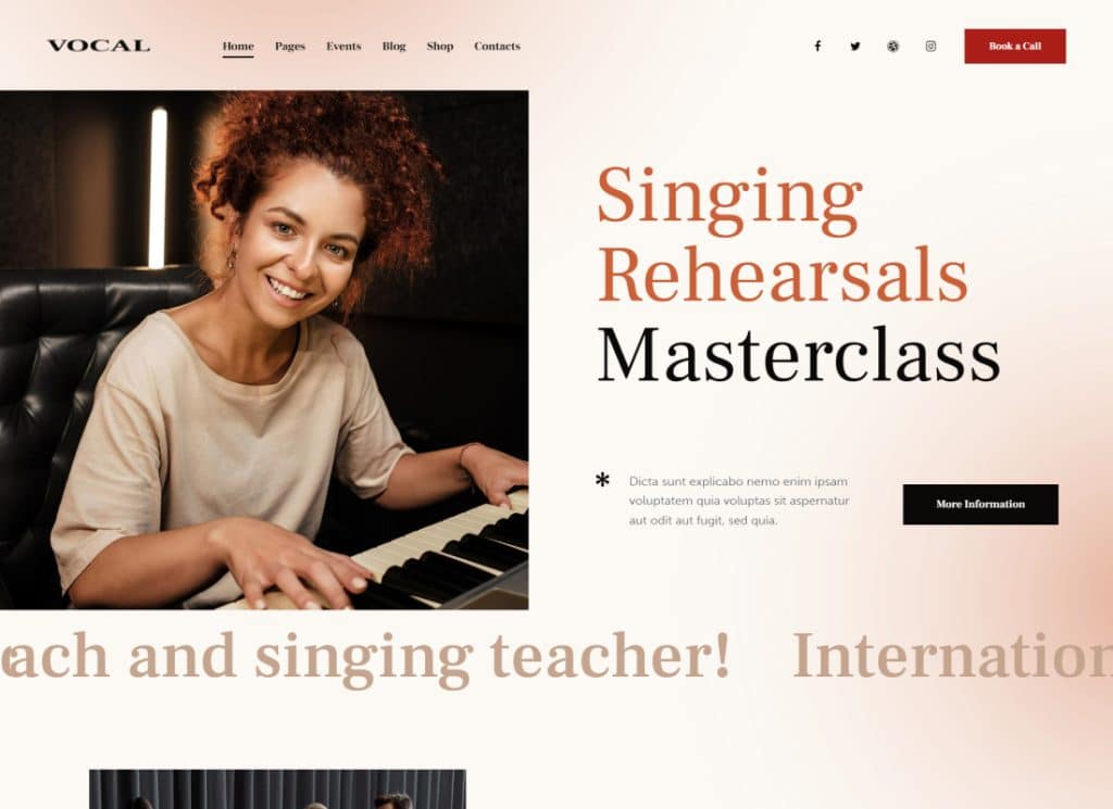 Vocal - Thème WordPress pour artistes de chant et de voix