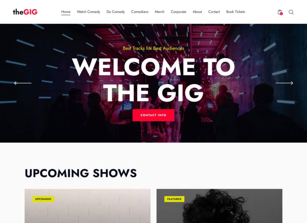 The Gig - Stand-up Kulübü ve Gece Barı WordPress Teması