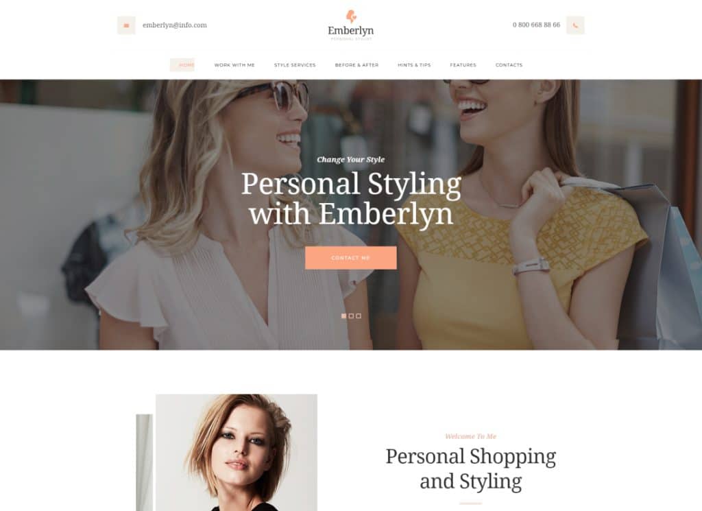 Emberlyn - Thème WordPress pour styliste personnel et vêtements de mode