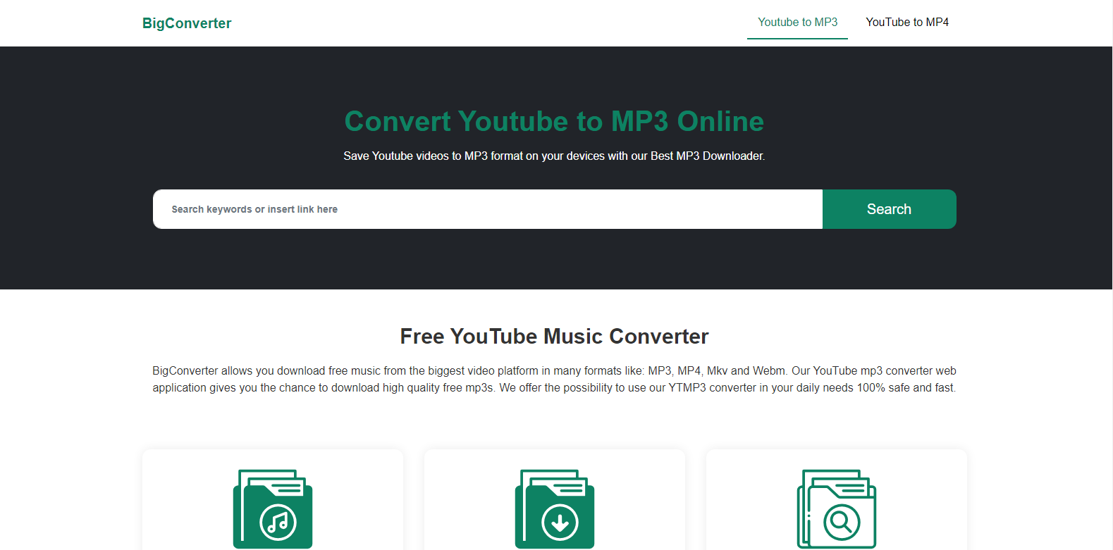 BigConverter: Konvertieren Sie YouTube online in MP3