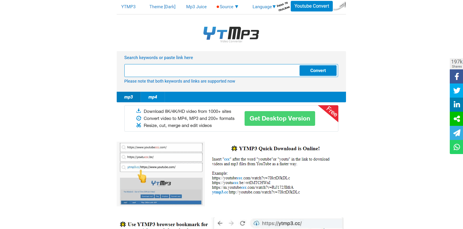 YTMp3: Interfață cu utilizatorul