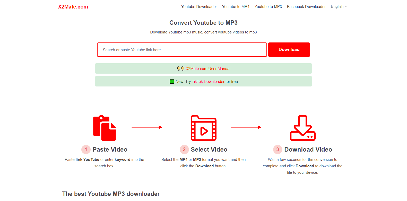 X2Mate: darmowy konwerter YouTube na MP3