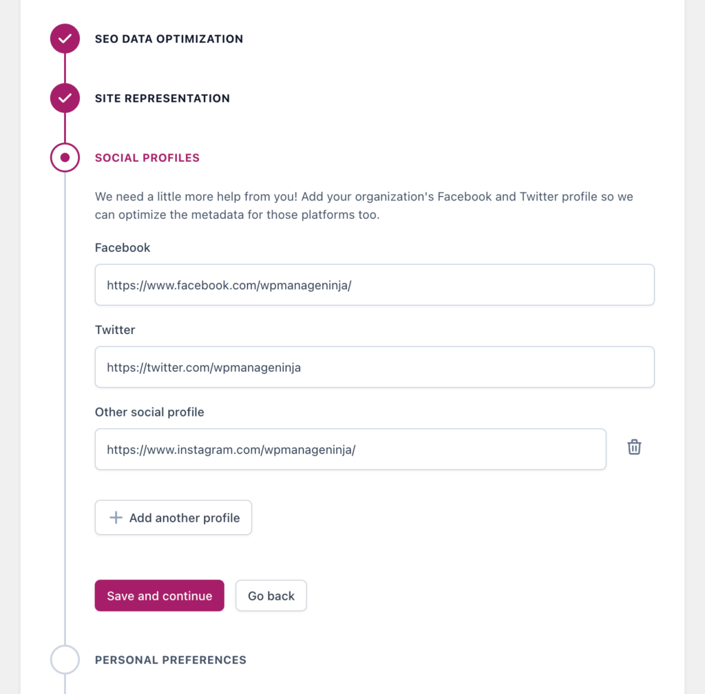 Yoast - Tambahkan profil sosial