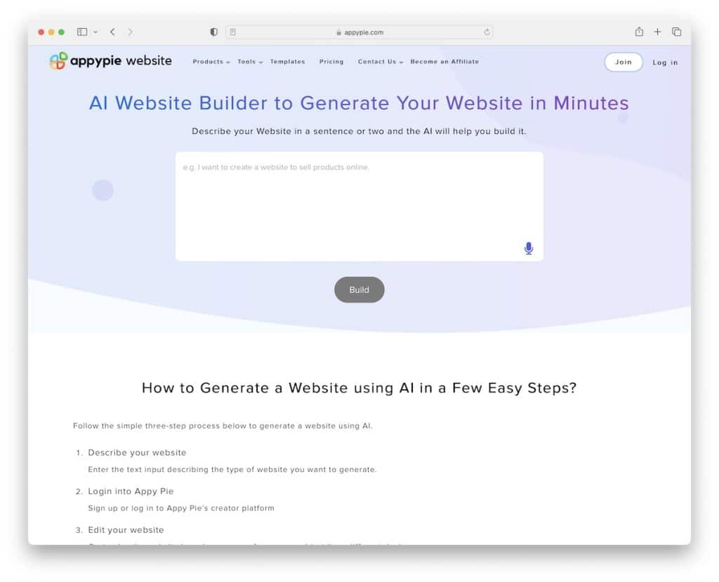 appypie ai site builder