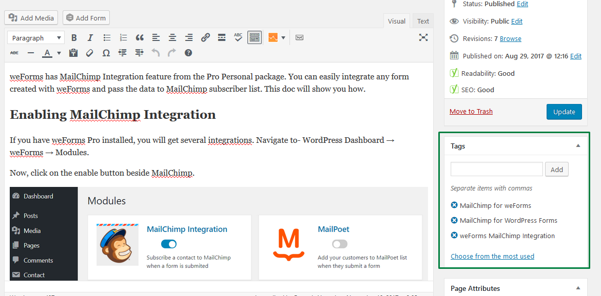 これは weDocs エディター インターフェイスのスクリーンショットです。