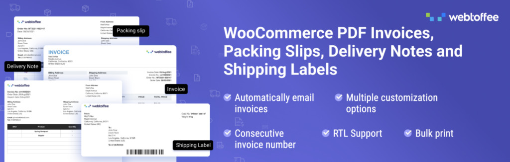 Скриншот плагина выставления счетов woocommerce pd