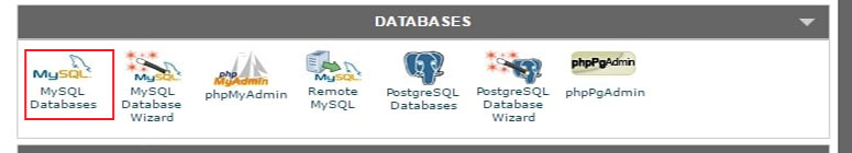 cPanel의 MySQL 데이터베이스 아이콘