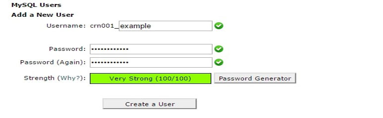 สร้างผู้ใช้ MySQL