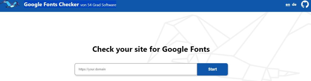 Google Fonts Checker din 54 Grad Software