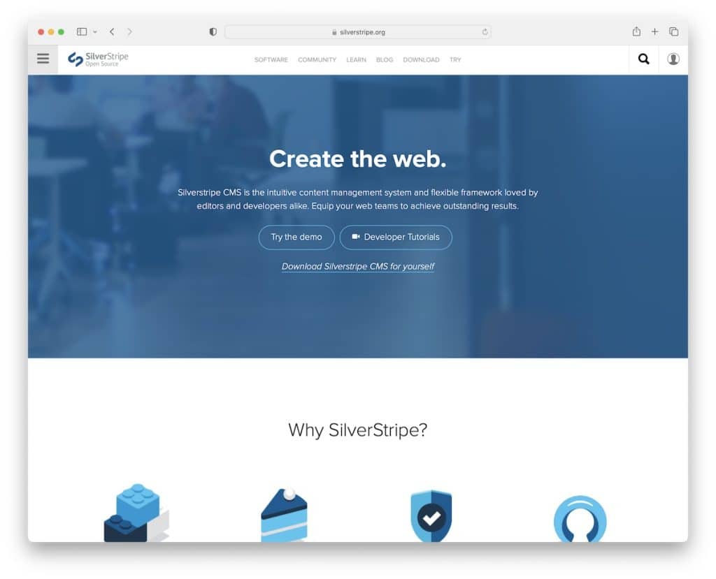 construtor de sites de código aberto silverstripe