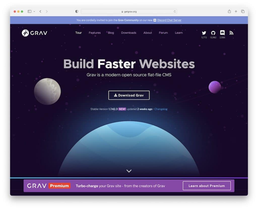 construtor de sites de código aberto getgrav