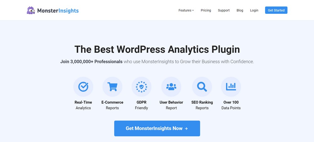 ปลั๊กอิน MonsterInsights Google Analytics สำหรับ WordPress