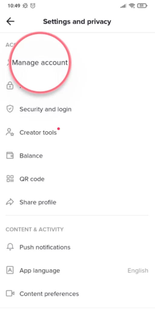 come eliminare l'account TikTok