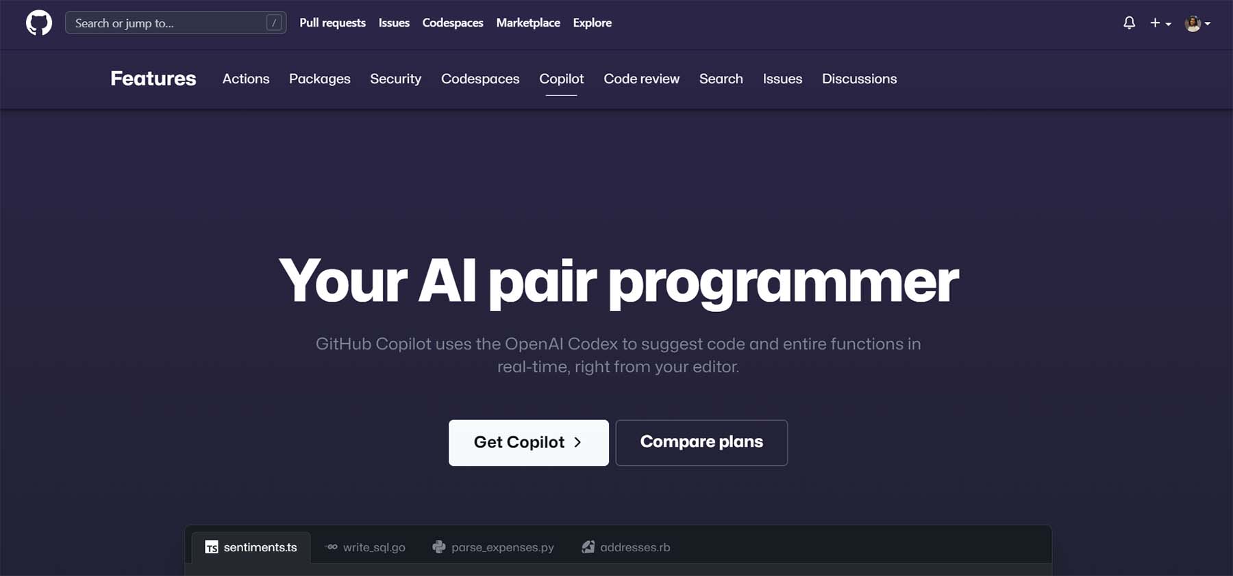 مساعد ترميز CoPilot AI