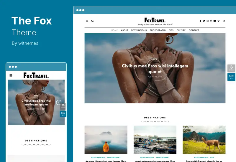 Le thème Fox - Thème WordPress pour un blog de journal minimal