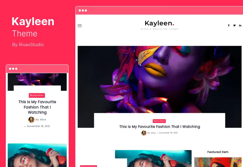 ธีม Kayleen - ธีม WordPress ของนิตยสารบล็อก