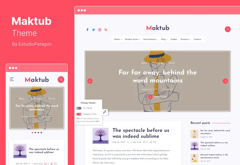 Motyw Maktub — minimalistyczny i lekki blog dla motywu WordPress