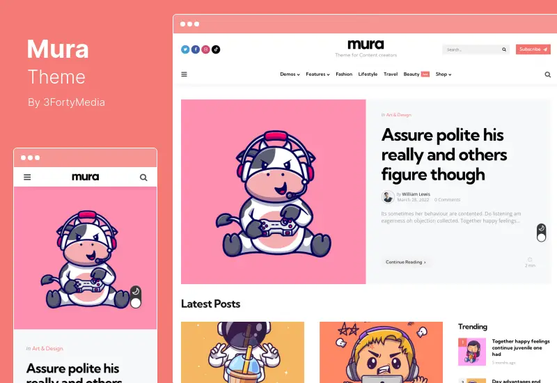 Mura Theme - ธีม WordPress สำหรับผู้สร้างเนื้อหา