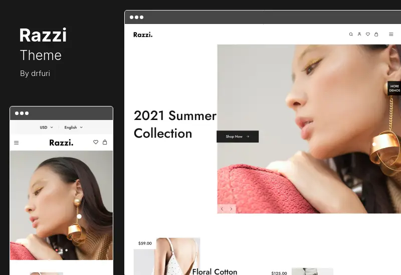 Razzi テーマ - 多目的 WooCommerce WordPress テーマ