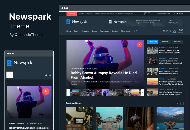 ธีม Newspark - ธีม WordPress ของหนังสือพิมพ์