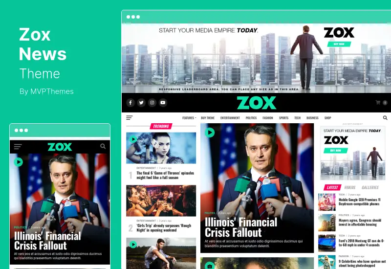 Zox News Theme - Tema profesional de WordPress para noticias y revistas