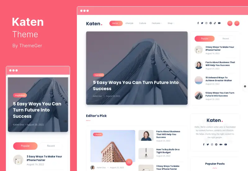 Katen Theme – WordPress-Theme für Blogs und Zeitschriften