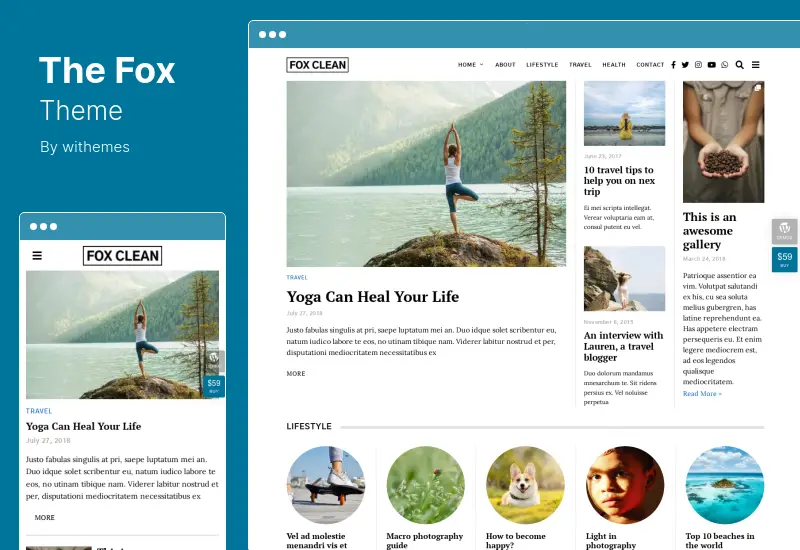 The Fox Theme - Minimal Newspaper News Magazine Blog Tema de WordPress