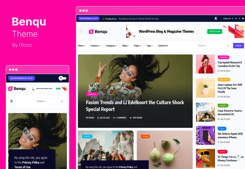 Tema Benqu - Tema WordPress Majalah Berita