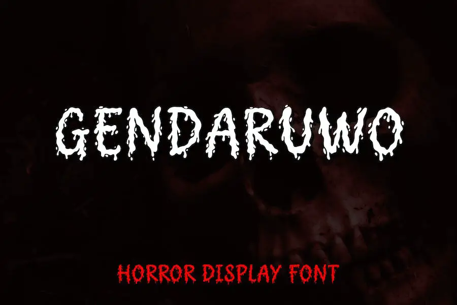 Fuente de pantalla de terror Gendaruwo -