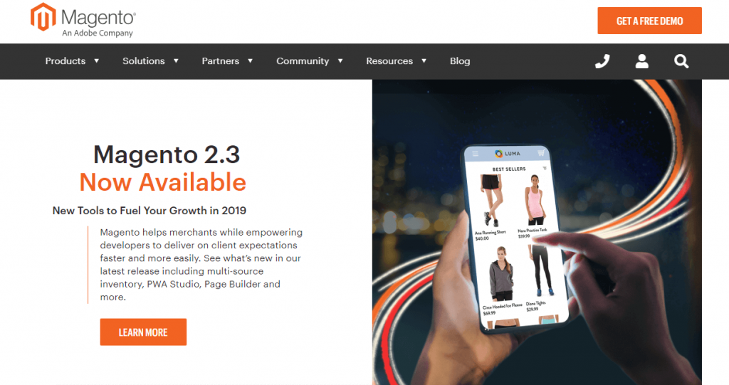 Panoramica della home page di Magento: la migliore piattaforma di e-commerce